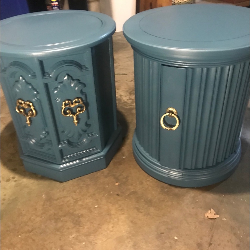 Vintage Refurbished side tables.